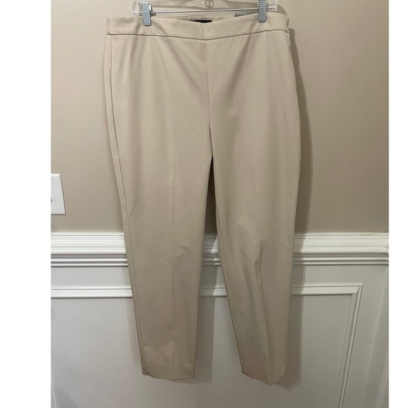 Talbots Pants - Talbots Chatham Ankle Pants Size 16 Beige Tan Slim Leg Trousers Office Casual